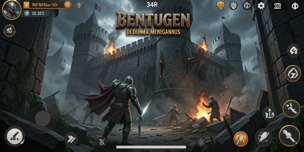 Tampilan gameplay menegangkan dari 34R saat menghadapi serangan musuh.