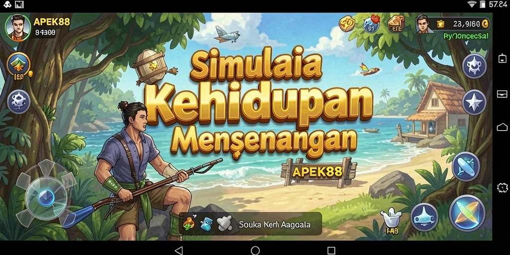 Tampilan gameplay APEK88 yang menunjukkan interaksi karakter dalam simulasi kehidupan.