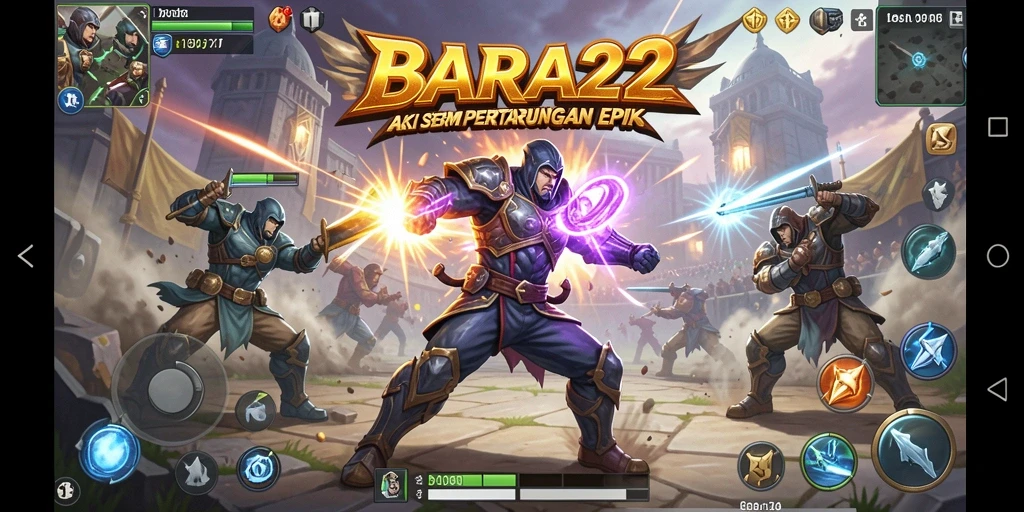 Tampilan gameplay BARA22 yang seru dan mendebarkan.