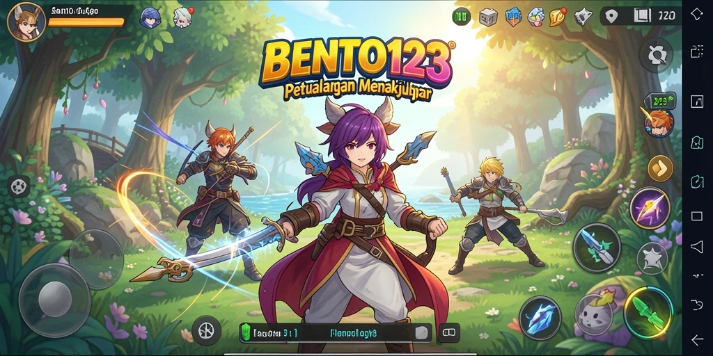 Tampilan utama gameplay BENTO123 yang menampilkan aksi seru dalam dunia Anime.