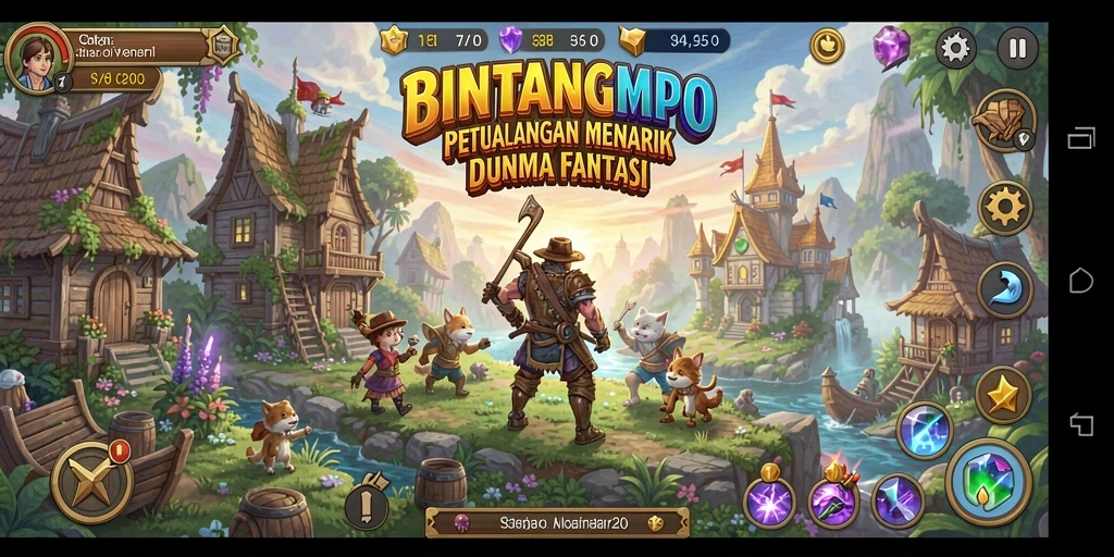 Screenshot BINTANGMPO menampilkan aksi seru dalam petualangan yang menantang.