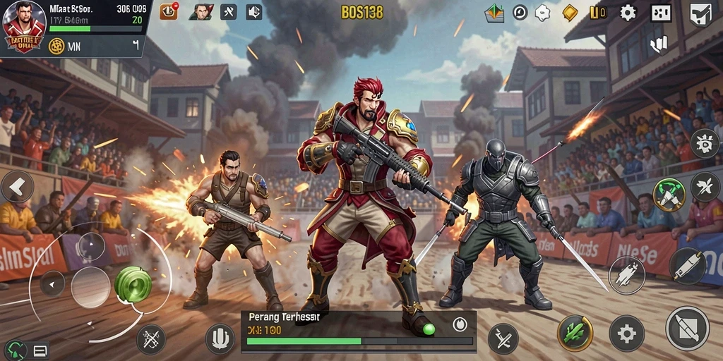 Tangkapan layar dari gameplay seru Battle Royale di BOS138.