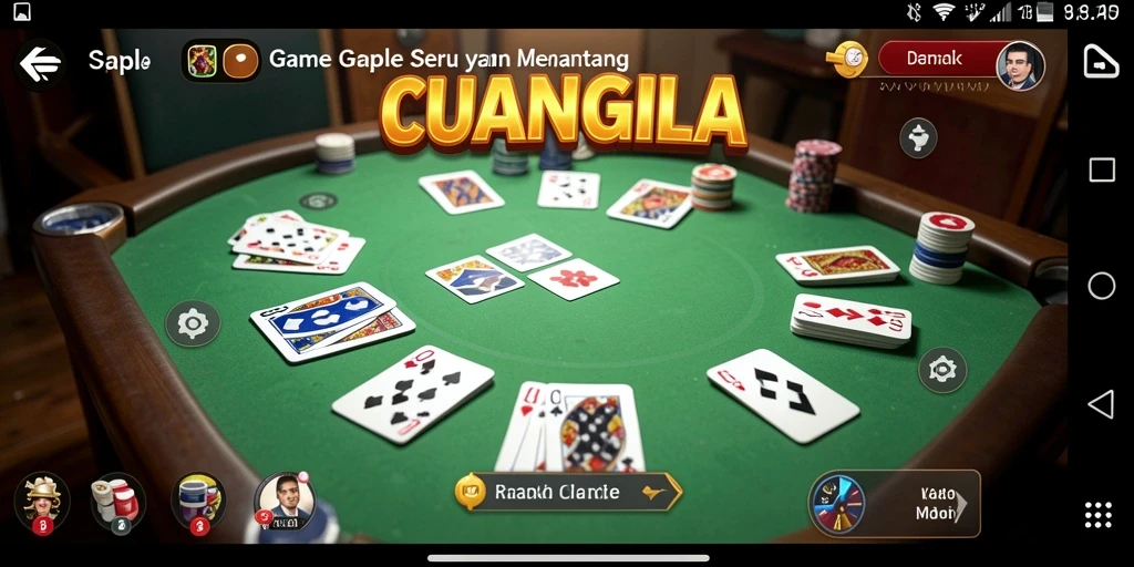 Tampilan CUANGILA menunjukkan gameplay Gaple yang seru dan interaktif.