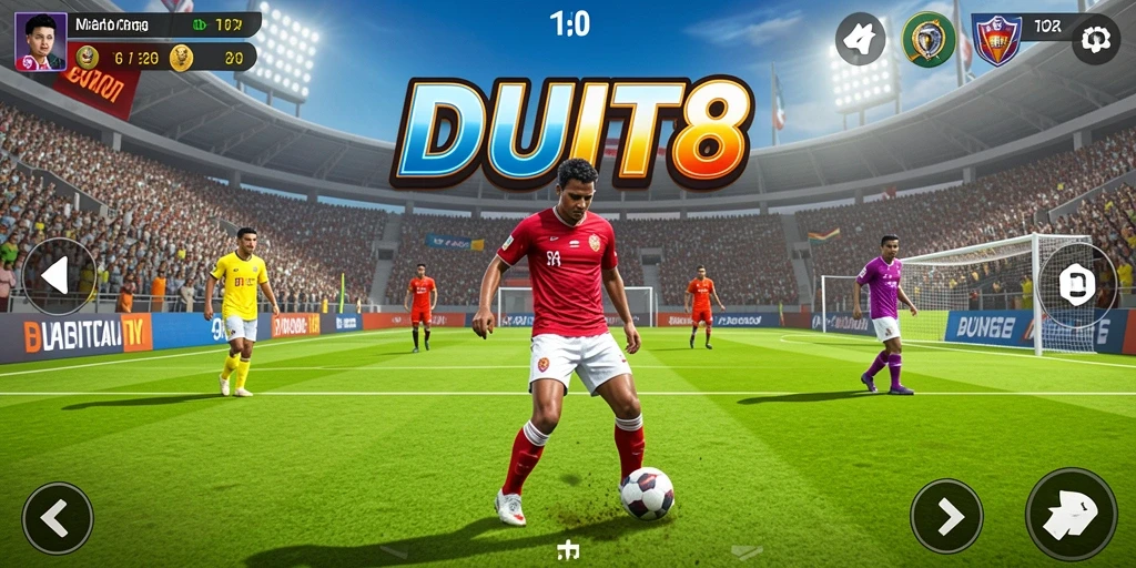 Tampilan menarik dari gameplay olahraga di DUIT8.