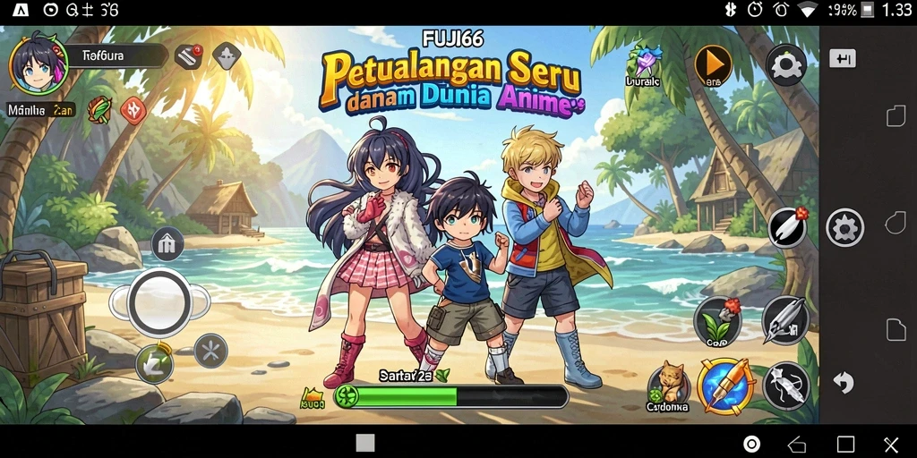 Tampilan gameplay menarik dari FUJI66 dengan karakter anime.