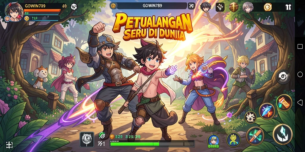 Tampilan gameplay seru di dunia anime GOWIN789.