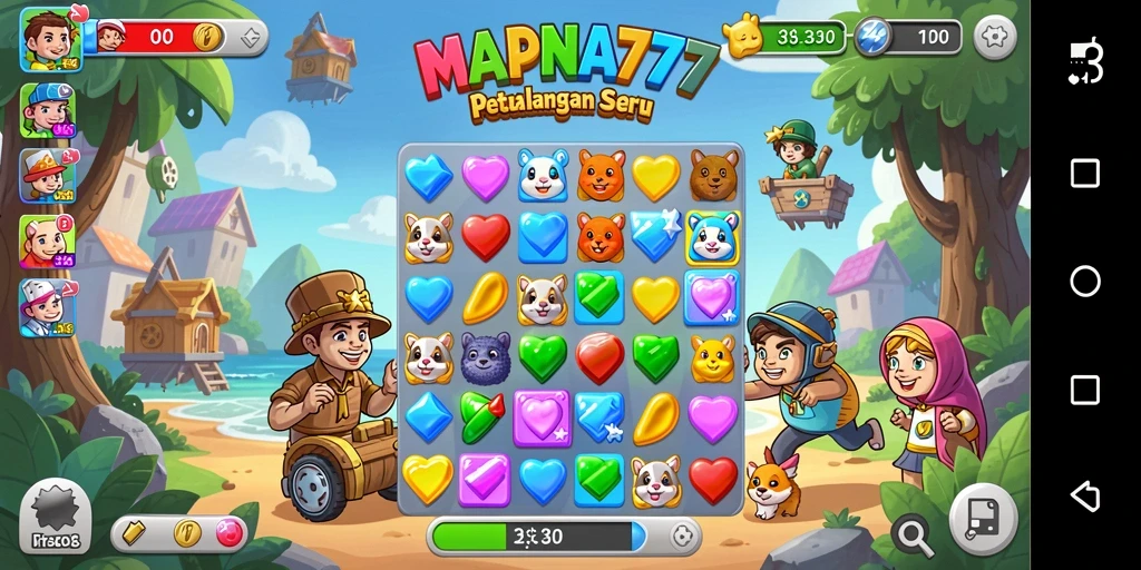 Screenshot menunjukkan gameplay seru dari MAPNA777 dengan kombinasi simbol yang menarik.