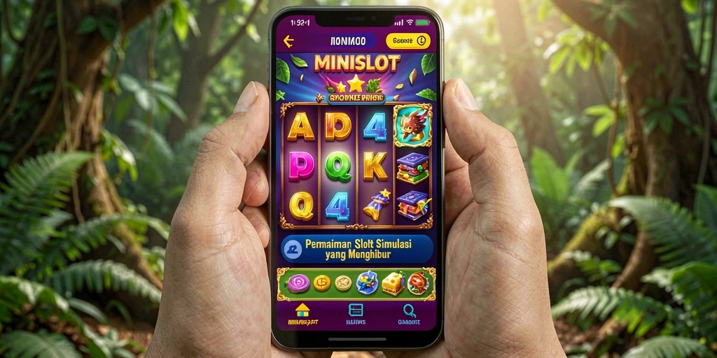 Tampilan gameplay MINISLOT dengan mesin slot yang beragam dan efek menarik.