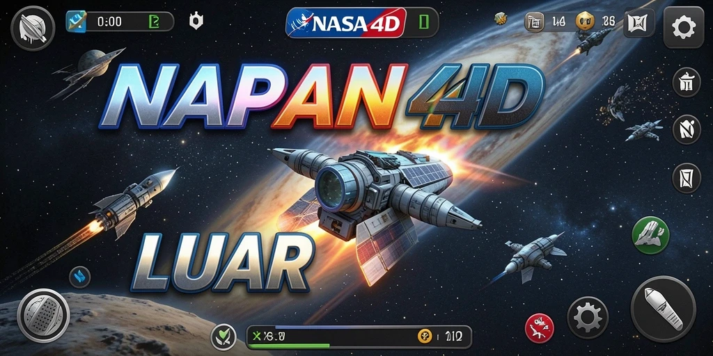 Tangkapan layar dari gameplay Racing NASA4D yang mendebarkan.