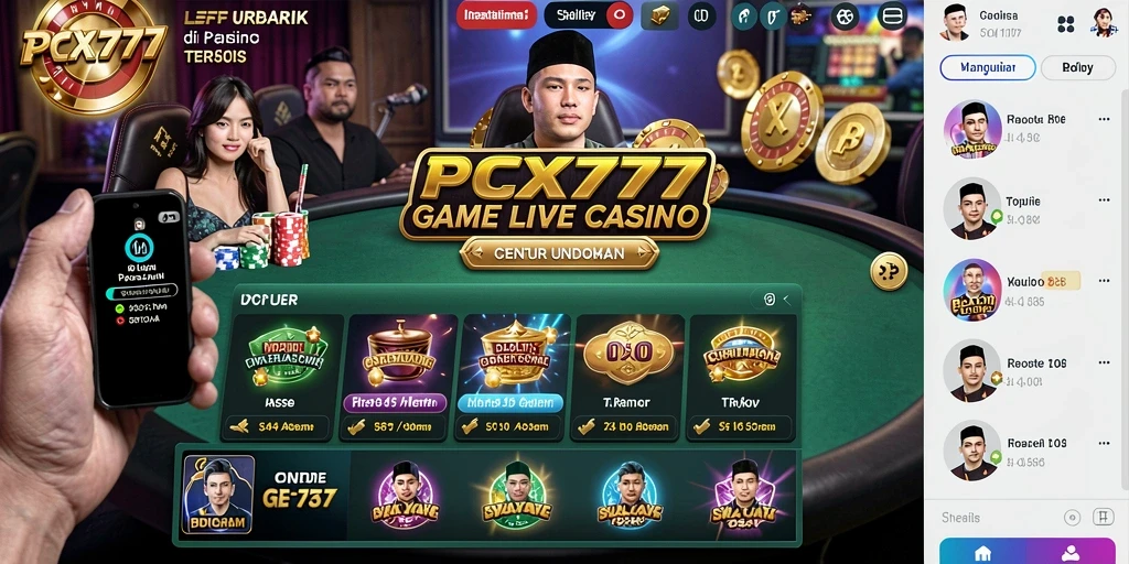 Tampilan gameplay Live Casino PCX777 yang seru dan interaktif.