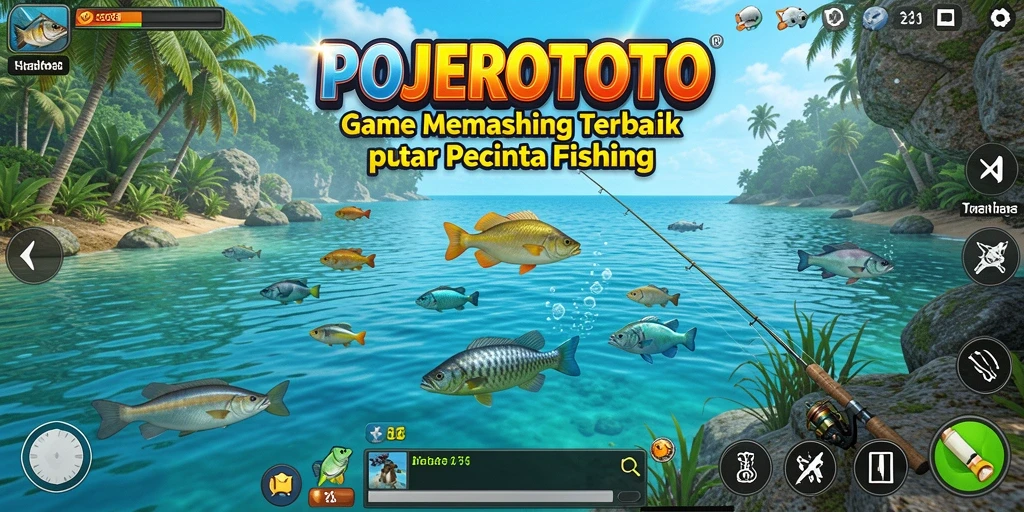 Tampilan gameplay <strong>POJEROTOTO</strong> yang menampilkan saat menangkap ikan.