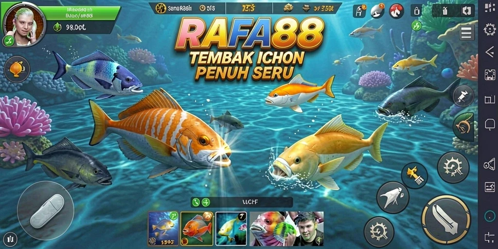 Tampilan gameplay RAFA88 yang seru dalam menangkap ikan.