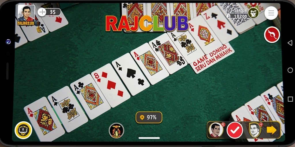 Tampilan gameplay menakjubkan dari RAJACLUB dengan penuh aksi Domino.
