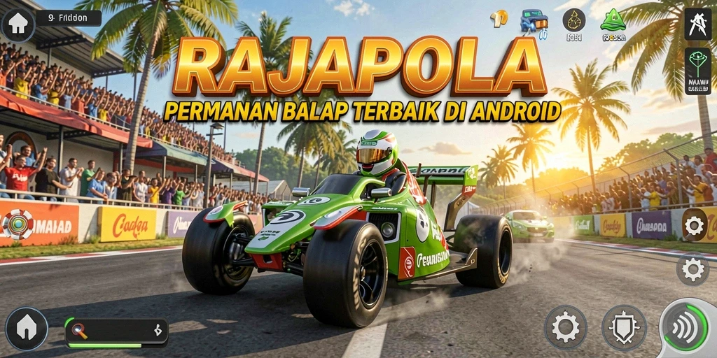 Tangkapan layar gameplay balap yang mendebarkan di RAJAPOLA.