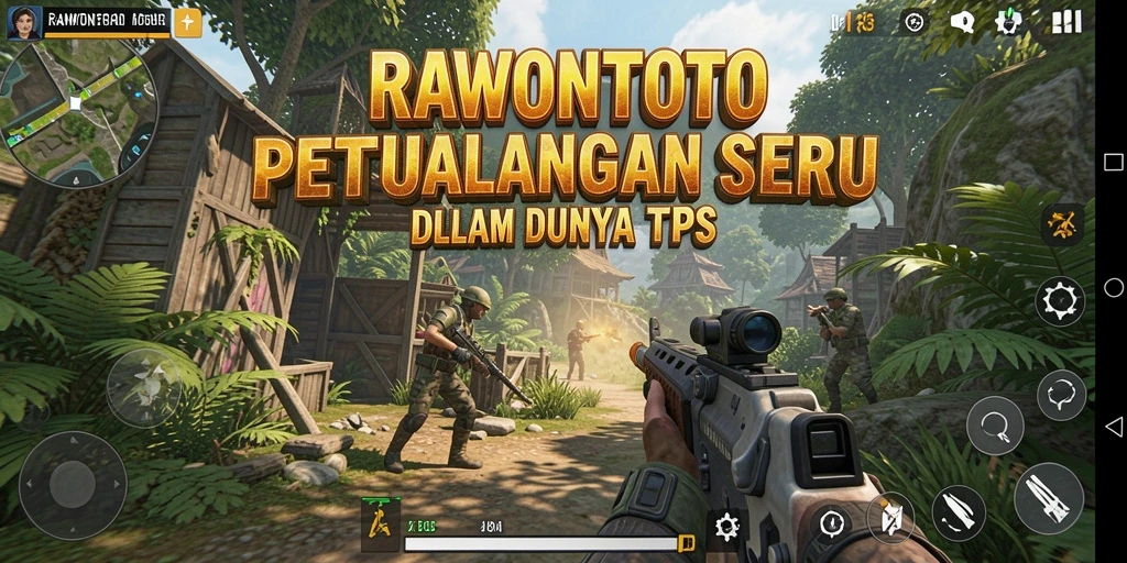 Tampilan gameplay seru dari RAWONTOTO dengan aksi TPS yang mendebarkan.