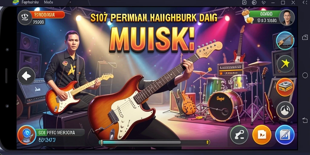 Screenshot gameplay menunjukkan interaksi seru dalam permainan musik SD107.