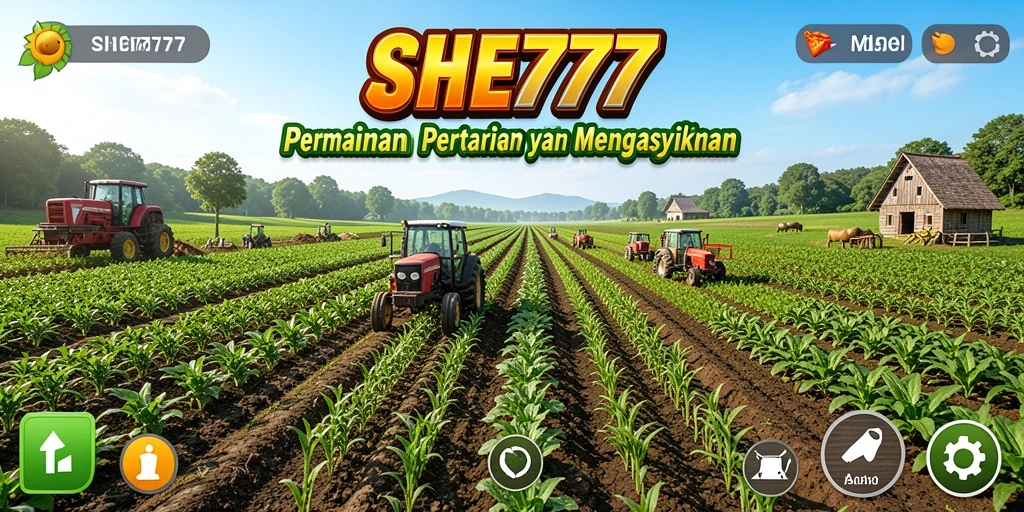 Screenshot gameplay SHE777 yang menunjukkan keseruan bertani.