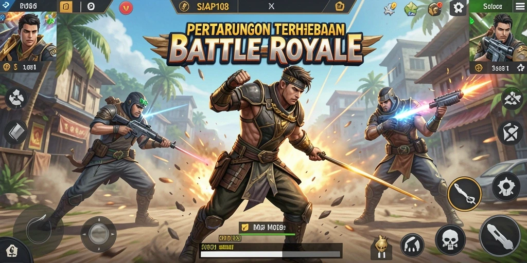 Tampilan gameplay SIAP108 yang mendebarkan di arena Battle Royale.